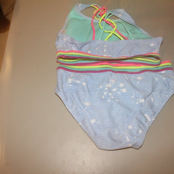 Multi Color 2 Pcs Justice Bikni Swimsuit size 16 - Picture 5 of 10